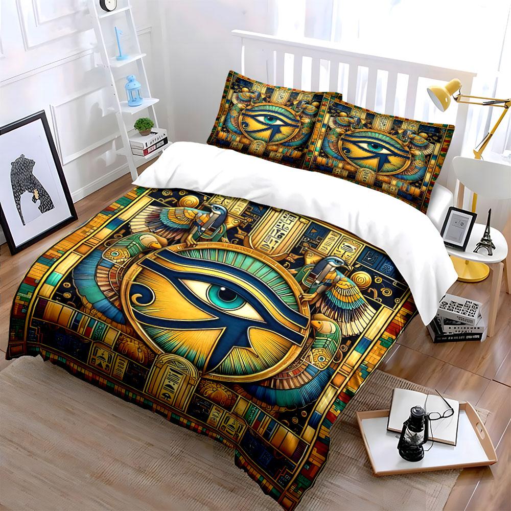 Eye of Horus motif. Bedding sets Duvet cover sets Duvet covers Pillowcases(1 * Duvet Cover 2 * Pillowcases without duvet insert)