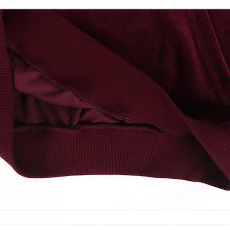 New Balance Velour Long Hoodie Burgundy