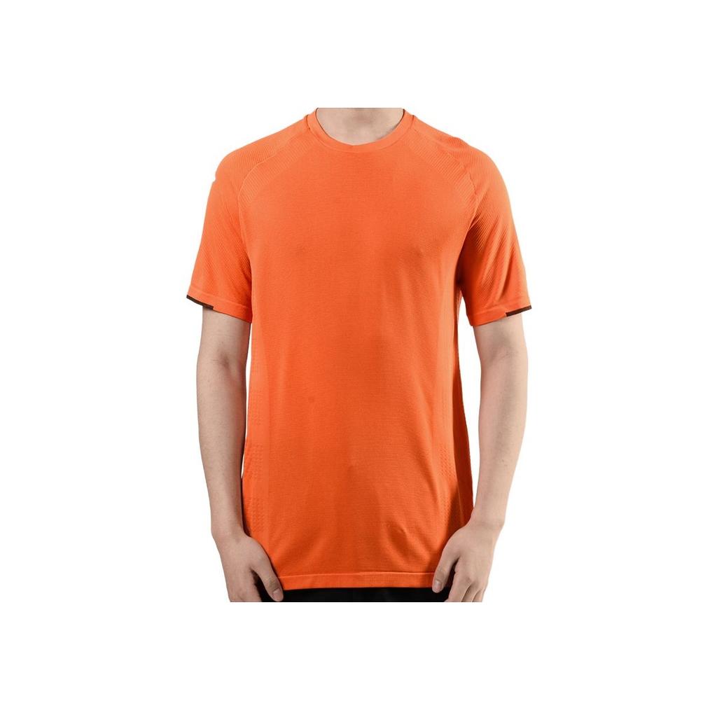 Adidas Solid Color Casual Crew Neck Short Sleeve T-Shirt Men Tops Orange BJ9591