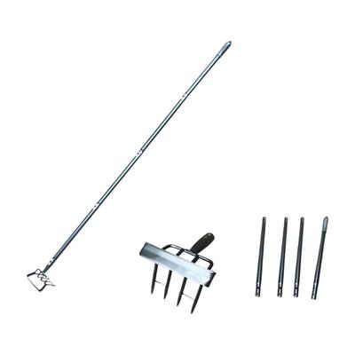 Strong Garden Tool With Pointed 4 Prong Head And Long Lasting Steel Build For Easy Plant Removal