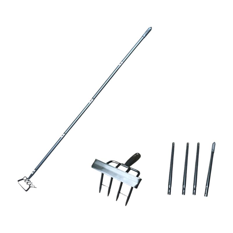 Strong Garden Tool With Pointed 4 Prong Head And Long Lasting Steel Build For Easy Plant Removal