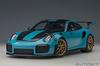 AUTOart 1/18 Scale Porsche 911 (991.2) GT2 RS Weissach Package Blue/Carbon Black Finished Model 78175
