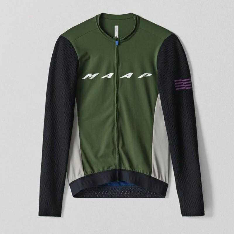 MAAP Premium Szybkoschnąca Koszulka Rowerowa Długi Rękaw Unisex Sportowa Koszulka Outdoor Oddychająca Odzież Wydajnościowa