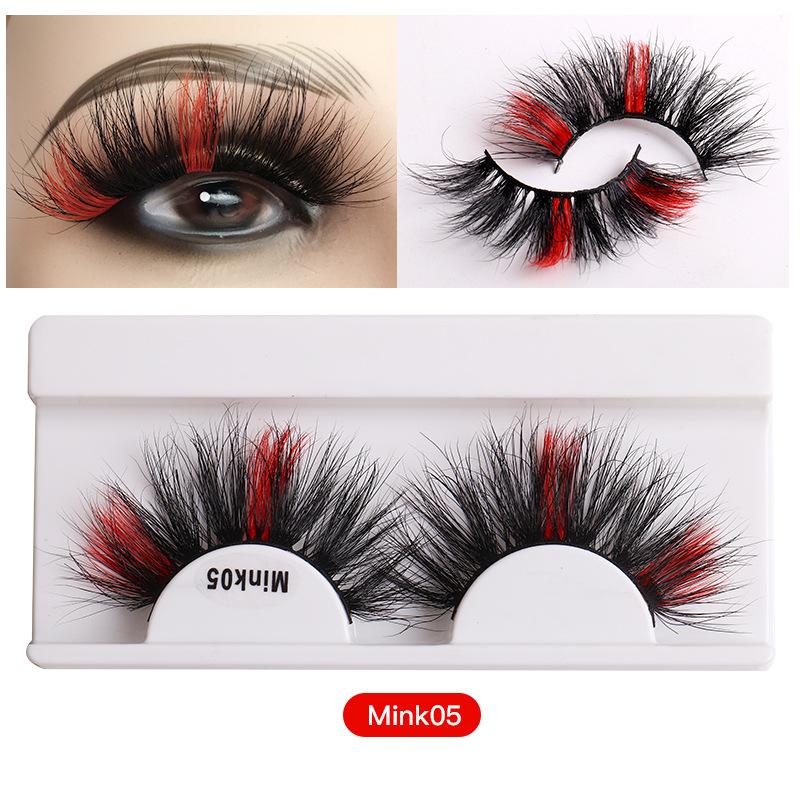 8D Colored Mink Hair False Eyelashes Natural Docile Thick Eyelashes