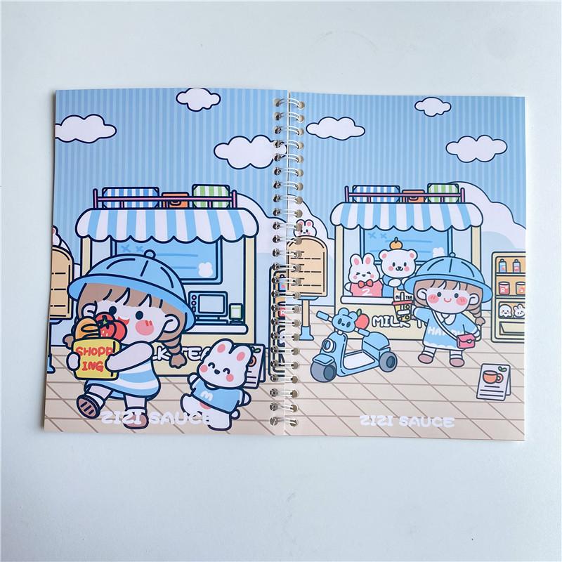 Sticker Collecting Albums Cute Coil Double-sided Realease Paper Book A5 Size Paper Tape Storage Notebook For kids