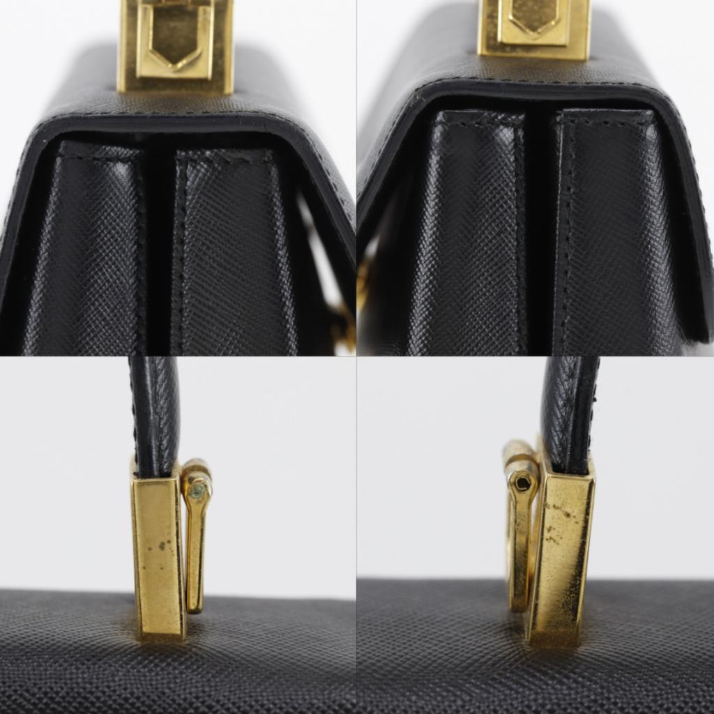Salvatore Ferragamo Gancini Handbag AQ-21 0160 black leather Women Used