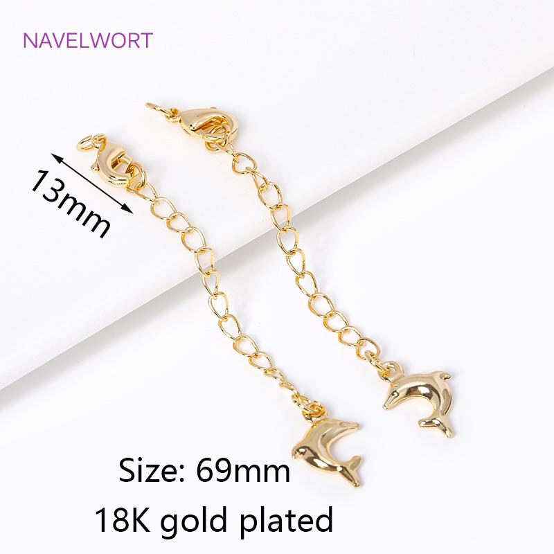 

18K Gold Plated With Lobster Clasps End Extension Tail Chain Extension Chain For Jewelry Making DIY Bracelet Necklace Findings 5 pieces