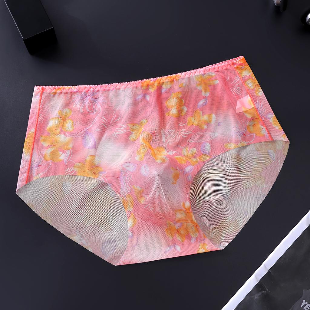 Men Ultra Thin Floral Mesh Briefs See Through Sissy Pouch Panties Male Soft Breathable Underwear Cuecas Women Panties For Men