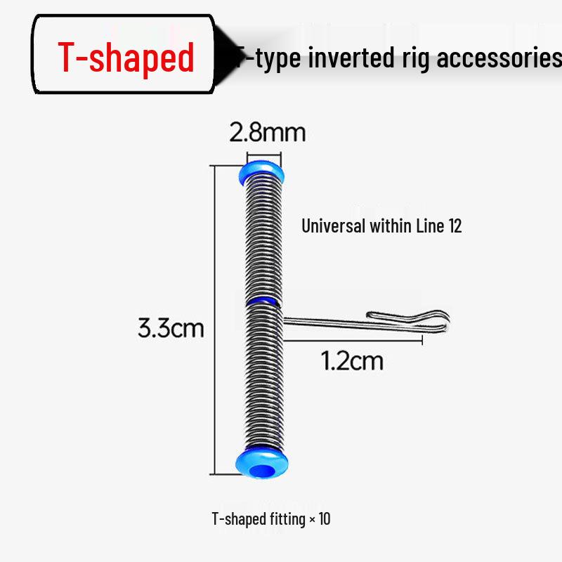 Anti-Tangle Fishing Rig: T-shaped Leader Splitters, Rubber Tube, Kite Fishing Hooks, 3-Way Swivel Hook Separator