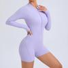 Chic One-Piece Zip Jumpsuit - Long-Sleeve, Backless Yoga Outfit & Sexy Fitness Wear