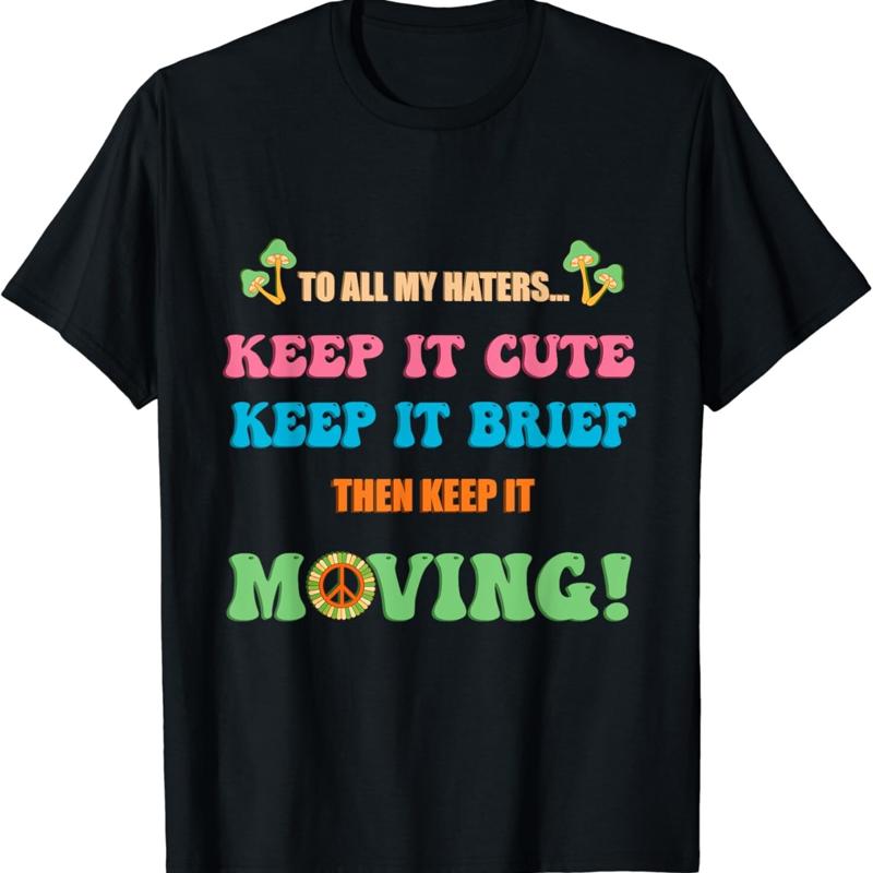

Vintage 60s groovy adult humor Sarcastic saying haters text T Shirt - Men s Summer Cotton Graphic Tee S разноцветный