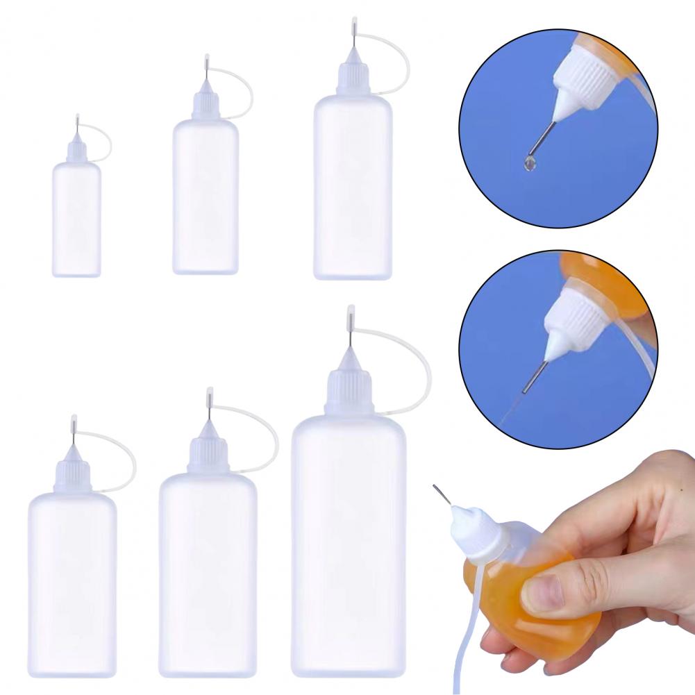 10 Pezzi 5/10/20/30/50/100ML Applicatore con Punta a Ago Contagocce Liquido Riempimento Flaconi Colla Flacone Colla con Punta a Ago per Artigianato Fai da Te Lubrificatore