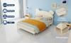 Modern Minimalist Upholstered Bed with Plush Cartoon-Themed Headboard, 140*200 cm, Beige, Multifunctional Bedroom Furniture, Low-Profile Solid Base