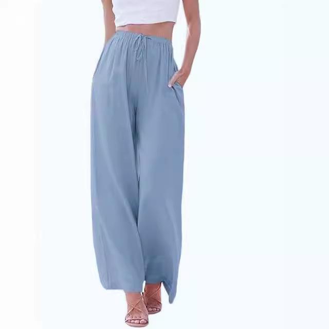 2024 Women's Casual Loose Drawstring Wide-Leg Pants for Spring and Autumn