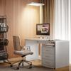 LED Floor Lamp, Eye-Friendly Light, Floor Lamp with Remote Control, Adjustable Brightness, Plastic, Metal, White