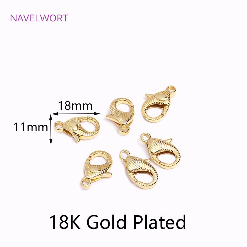 Trendy Gold Plated Brass Heart/Oval Push Clasp Carabiner Spring Clasps For DIY Handmade Jewelry Making Accessories