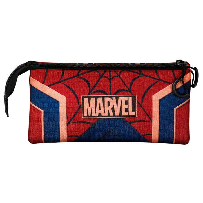 Trousse triple - Educa Borras - Marvel Spiderman - Rouge - 10x23,5x5cm - Zippée
