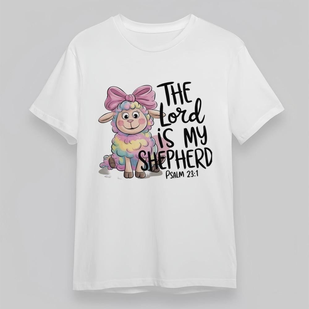

Women s Plus Size Classic T-Shirt The Lord Is My Shepherd Psalm 23 1 Lamb Tee L