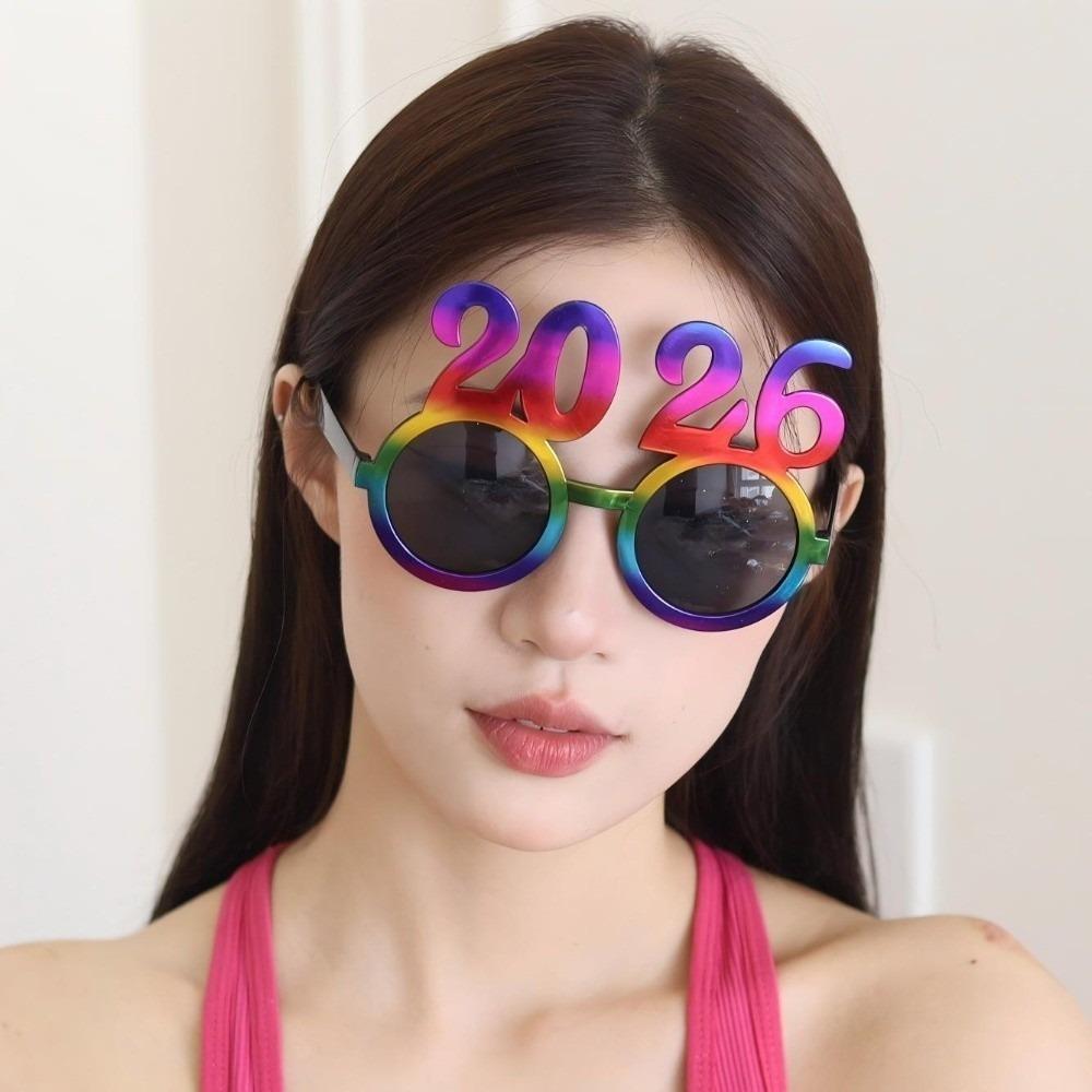 

Блестящие Очки С Новым 2026 Годом Милые Креативные Рождественские Очки Сладкие Цветные Новогодние Декоративные Солнцезащитные Очки Маскарадная Вечеринка