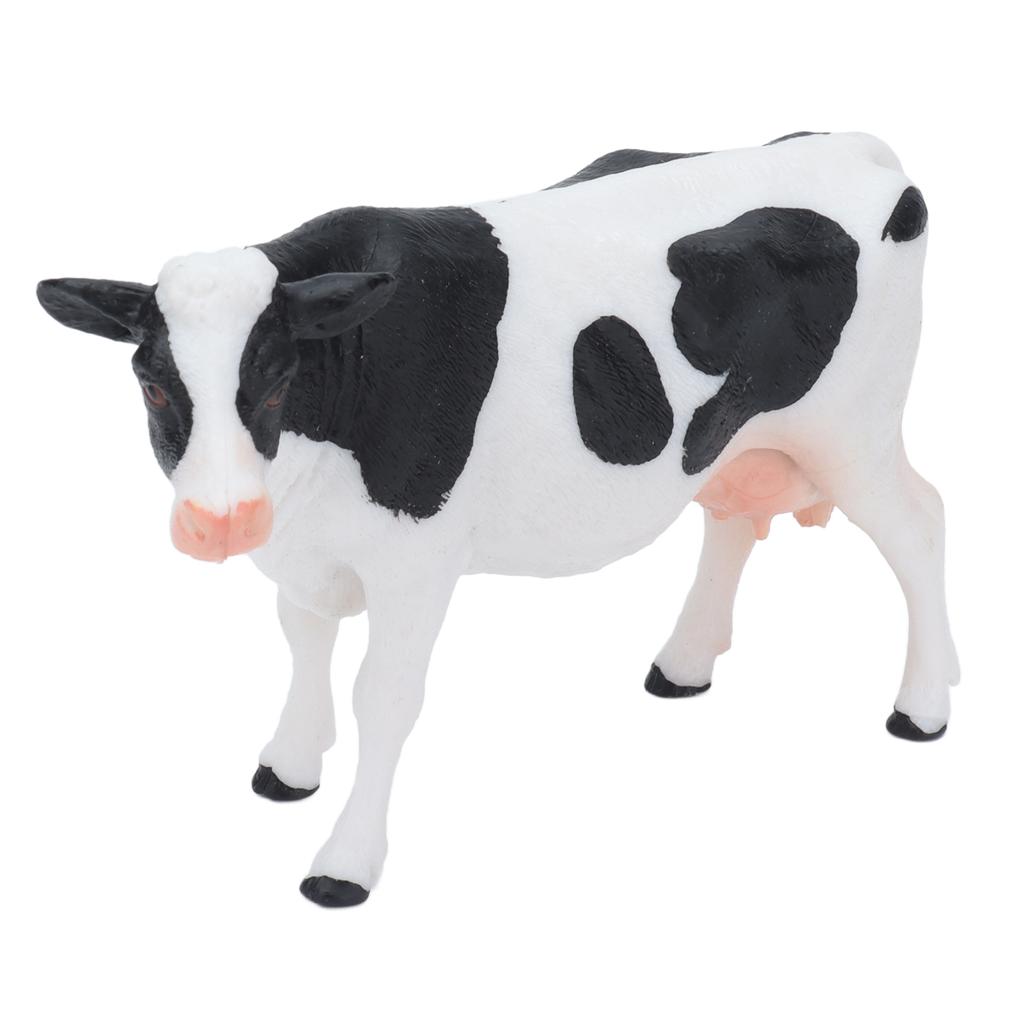 Simmental Cattle Figurine Plastic Realistic Cow Black White for Home Desk Decoration Party Gift