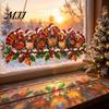 Creative New Year Gift Christmas Animal Suncatcher, Window Hanging Decor, Acrylic Holly Branch Sun Catcher, Winter Theme Room Decor Rainbow