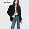 MO&Co. Women's Wool-Blend Stand Collar Long Sleeve Coat