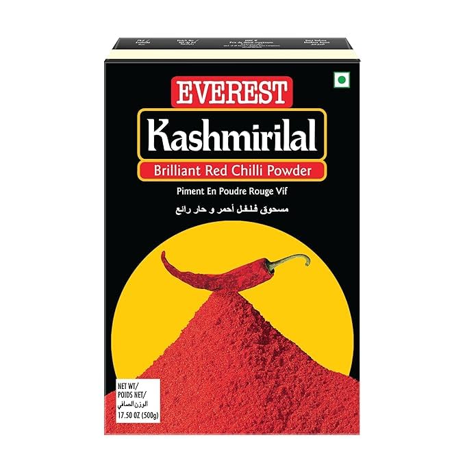 EVEREST Kashmirilal Brilliant Red Chilli Powder 500g Pack Of 1 Premium Ground Spice