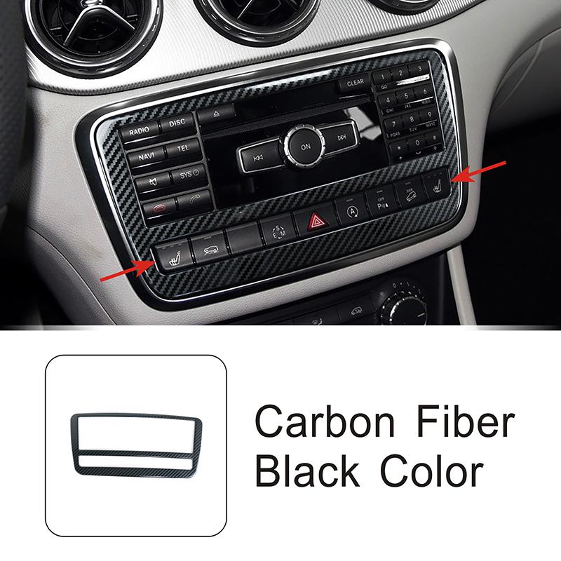 Console CD Panel Frame Decoration Carbon Pattern Trim For Mercedes Benz A Class W176 GLA X156 CLA C117 2013-2018 Car Accessories