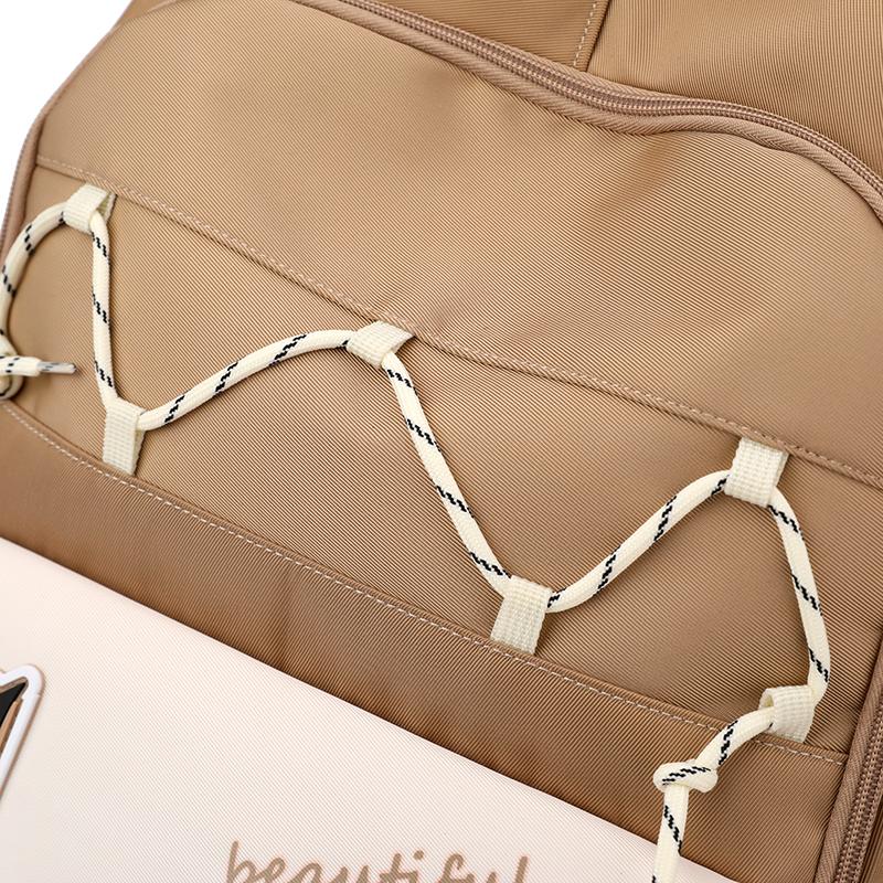 Color Block Student School Bag Women Large Capacity Backpack Ridge Protection Bag