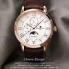 Salvatore Mara Armbanduhr Mondphase Multikalender 5 ATM wasserdicht Business Formal Herren Lederarmband limitiertes Modell Roségold Weiß