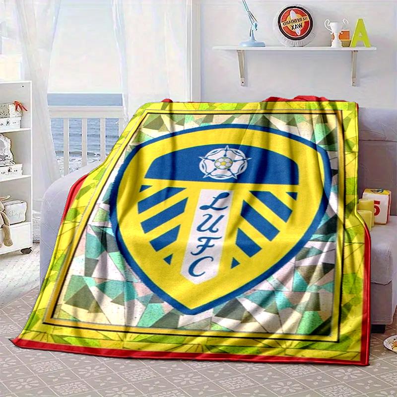 Coperta Portatile/Morbida con Motivo dello Stemma del Leeds United Coperta per Letto Adatta per Viaggi Campeggio Soggiorni Uffici Divani Regali per Fan