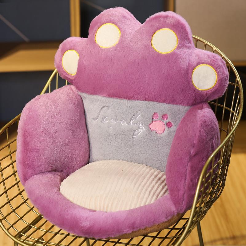 Cat Bear Paw Plush Seat Cushion Indoor Floor Stuffed Sofa Colorful Animal Decor Pillow Thick Stool Butt Office Cushion 2 Size