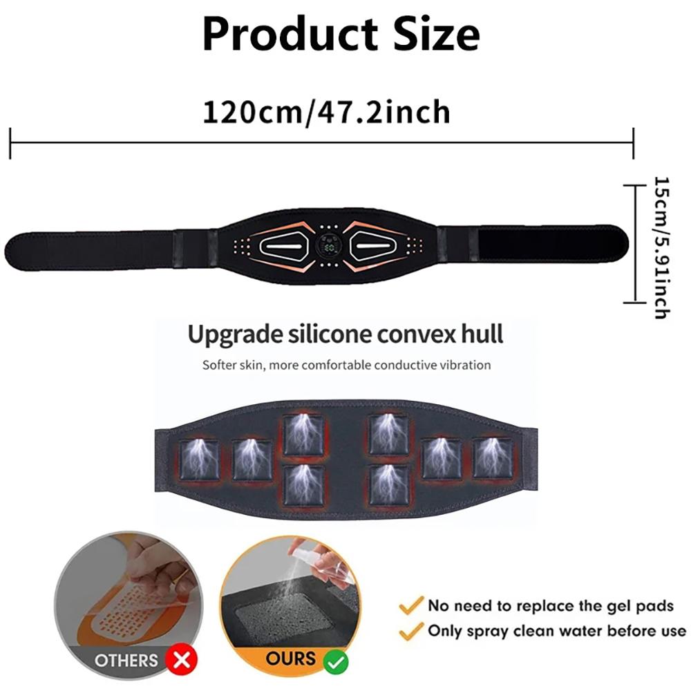 EMS Muscle Stimulator Smart Electric Fitness Abdominal Training Weight Loss Belt Muscle Relax Body Slimming Shaping Massager