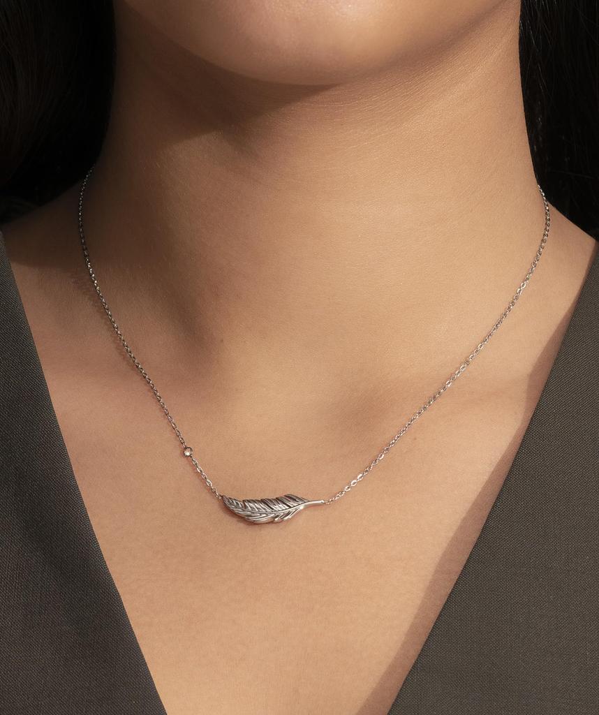 Olivia Burton Signature Feather Silver Authentic Imported Necklace, 24100212,