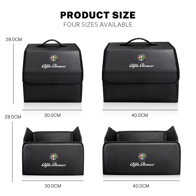 Scatola portaoggetti in pelle per bagagliaio auto Borsa organizer pieghevole per auto per Alfa Romeo Giulietta Mito 159 Giulia Stelvio 156 147 Tonale Brera GF8