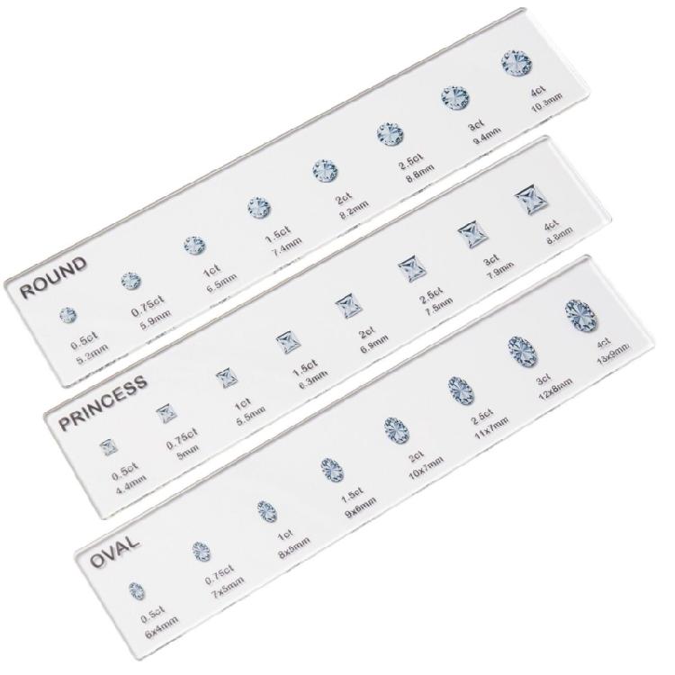 Precisions Engraved Acrylic Jewelry Measuring Tool For Wedding Anniversary Rings And Professional Gemstones Analysis