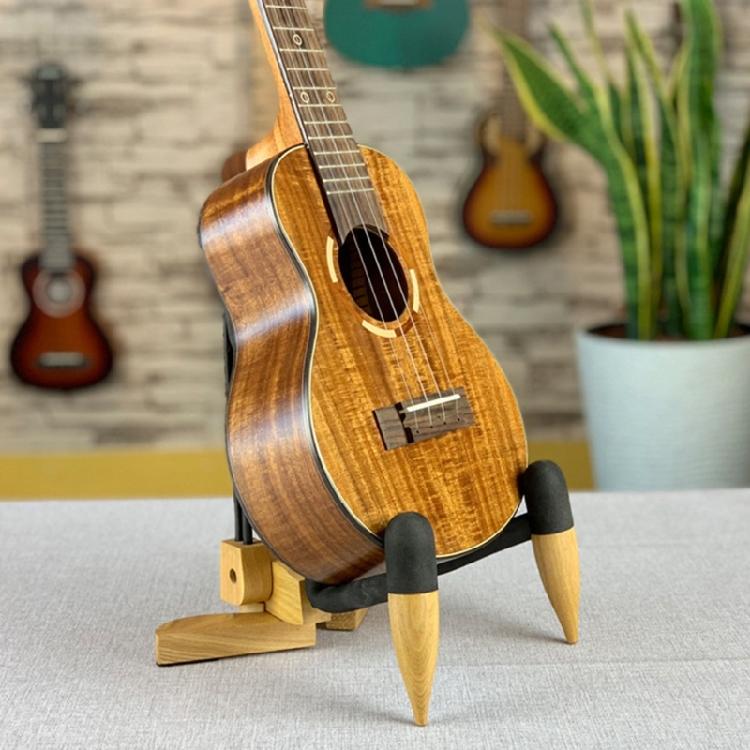 Verstellbarer Ukulelen-Bodenständer Holz Kleiner Gitarrenständer Faltbarer Ukulelen-Ausstellungsständer für Ukulele Mandoline Banjo Violine