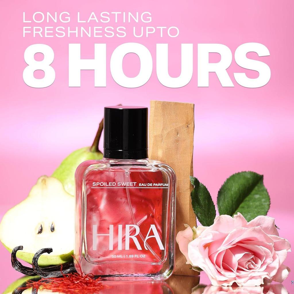 HIRA Spoiled Sweet Perfume for Women | Best Women Perfume with Pear, Hazelnut & Vanilla Notes | Sweet & Fruity Everyday Fragrance |