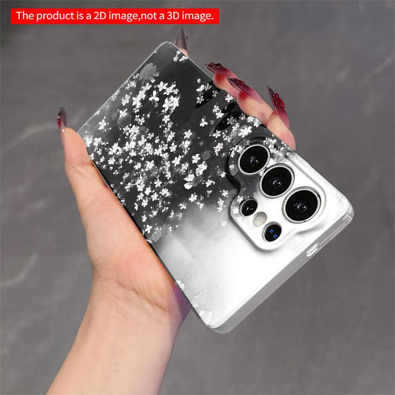 2DFlat Samsung phone case Black & White Floral Bloom Applicable to Galaxy S23 S24 S25ULTRA S26 A12 A14 A15 A16 A54 A55
