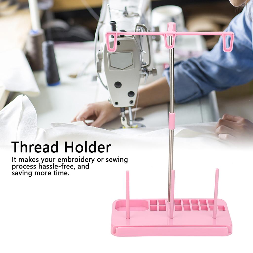 Domestic 3 Cones Embroidery Thread Holder Spool Stand Pink Sewing Machine Accessories