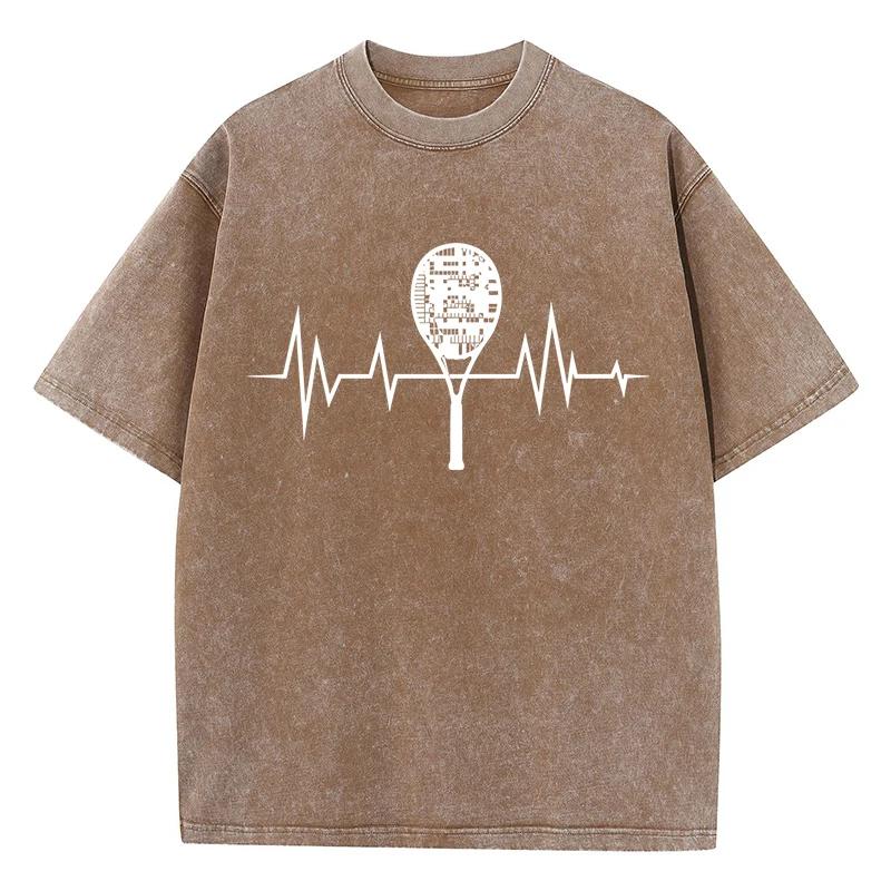 Women Electrogram Of Tennis Racket Print Tee Shirt Male Cotton Soft T Shirt Originality Breathable T-Shirts Clothes