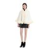 Großer Kragen aus Kunstkaninchenfell Winter Streetwear Umhang Damen Hochzeitsfeier Capes Dick Warmer Cardigan Outstreet Poncho Schal Mantel