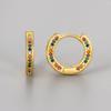 Colorful Zircon Huggie Earrings For Women Niche Luxury Rhinestone Hoops Versatile Dainty Ear Jewelry