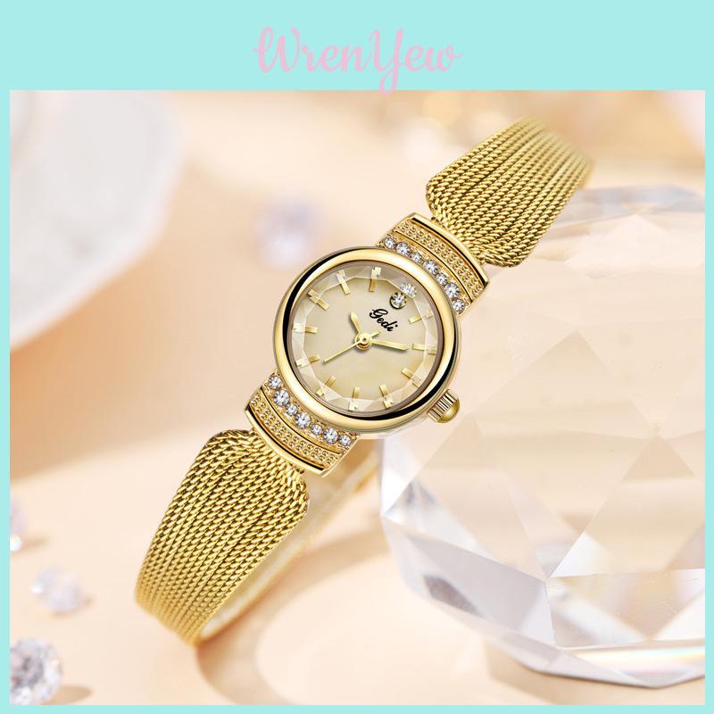 Gedi Ladies Vintage Style Quartz Watch With Stainless Steel Band For Elegant Women