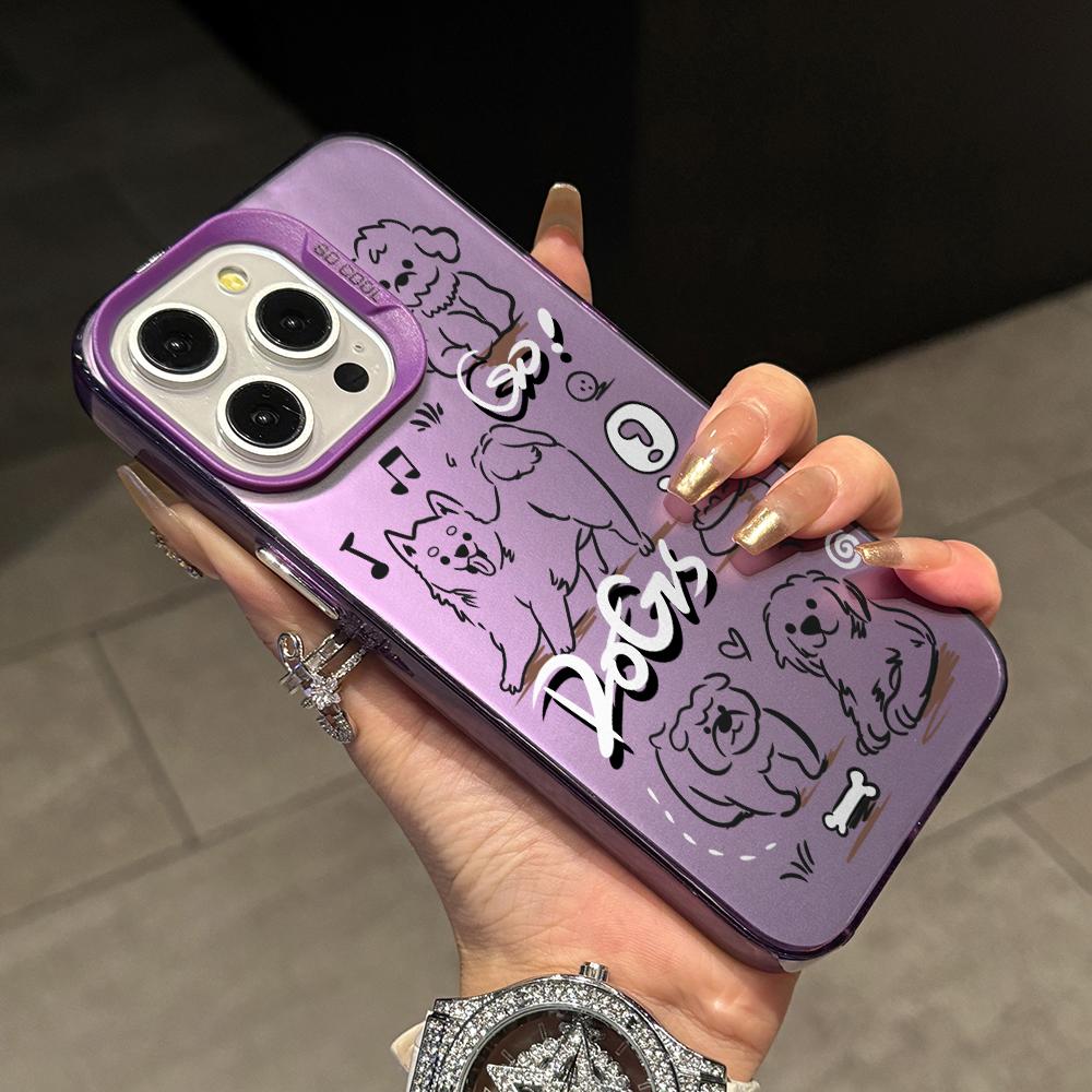

Cute Cartoon Dog Sketch Phone Case for Xiaomi Redmi 15C 14C 13C 12C 10 Note 15 14 13 12 Pro Plus 4G 5G Silver Hard Cover Redmi Note 13 4G