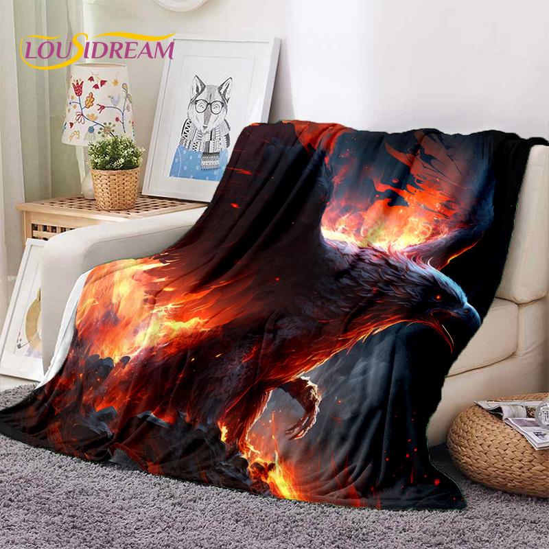 3D Cute Owl Eagle Birds Cartoon HD Soft Flannel Blankets,Throw Blanket Comfortable Blanket for Picnic Beds Home Bedroom Kid Gift