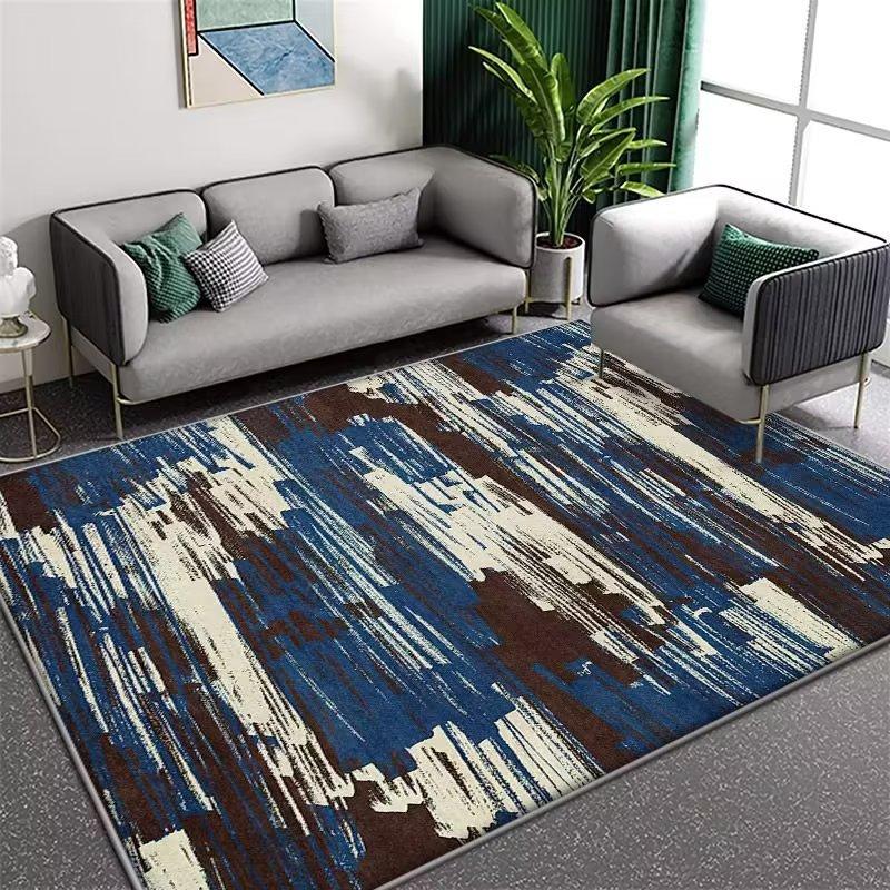 Living Room Coffee Table Carpet Striped Graphic Floor Mat Household Living Room Large-area Laying Soft Floor Mat