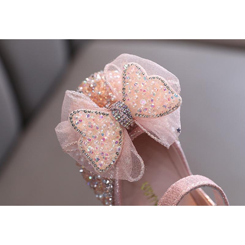 Autumn Korean-style girls' princess baby small/medium/large children's bowknot leather dance performance shoes