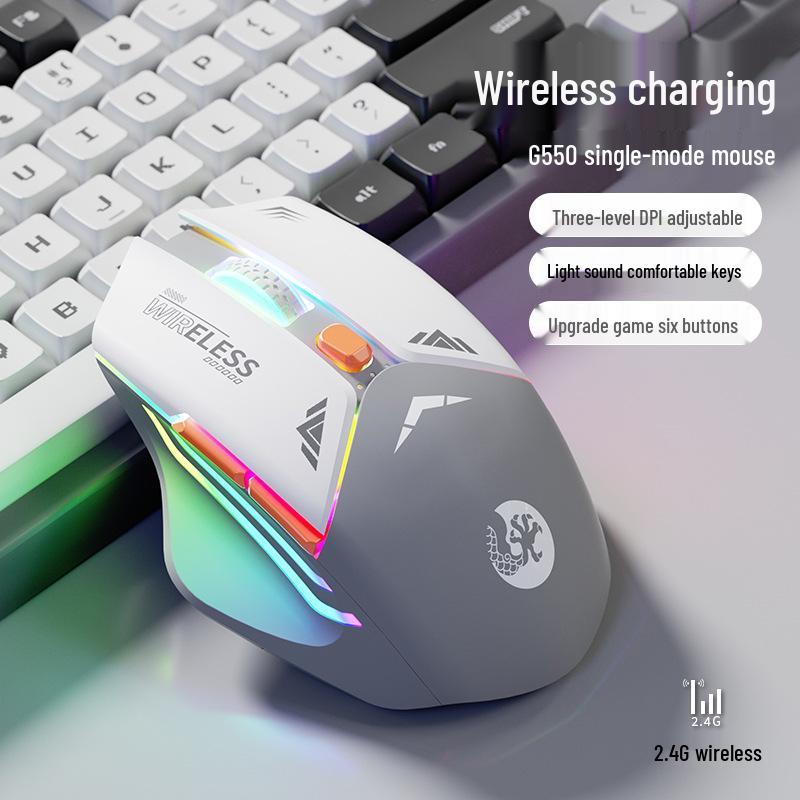 Mecha Mouse Wireless Silent Bluetooth Dual-Mode Mechanical Gaming Mouse Rechargeable for PC/Laptop.