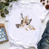 Kawaii Alpaca With Flowers And Coffee Print T Shirt Girls Summer Short Sleeve Tshirt Femme Fashion Tops Tee Shirt Female